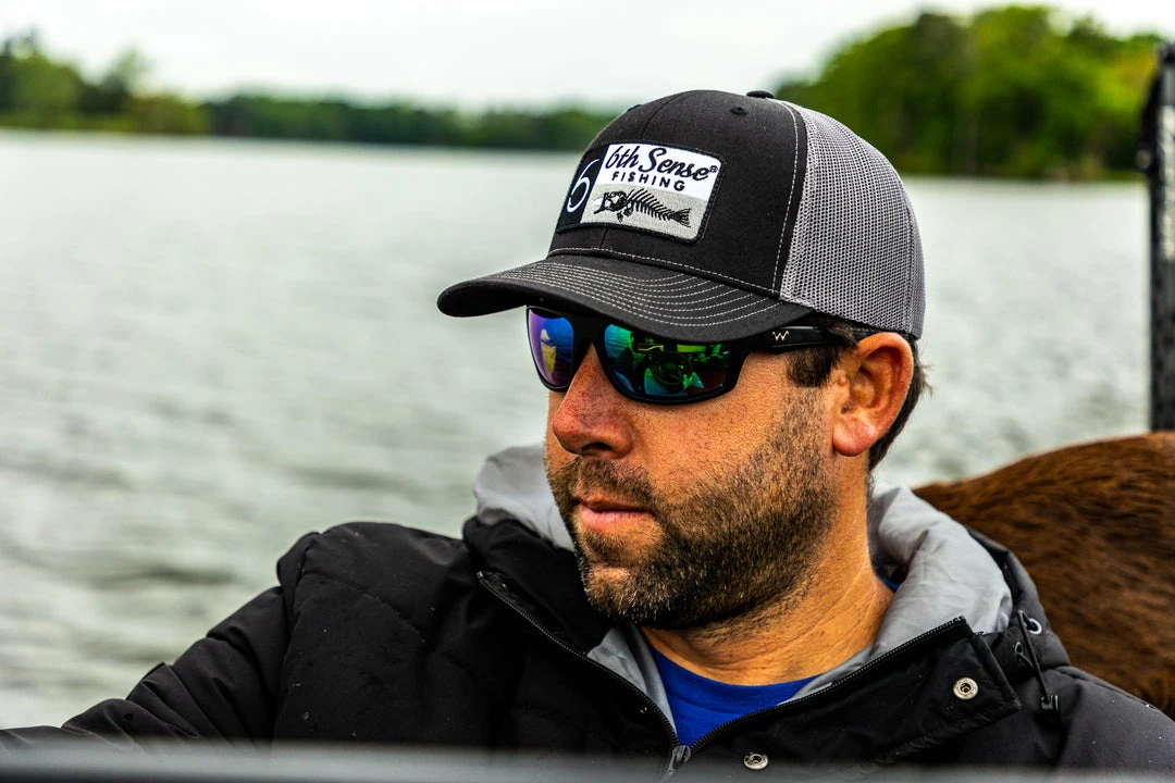 6th Sense Fishing Fishbones Flag - Black/Gray Headwear 4 6th Sense Fishing Fishbones Flag - Black/Gray Headwear