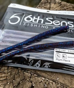 6th Sense Fishing Divine Shakey Worm - Plum Fleck