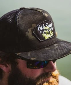6th Sense Fishing Headwear Bass Radius - Flat Bill - Multicam/Black