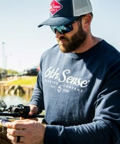 6th Sense Fishing The Sunrise - L/S Tee - Navy Long Sleeve Tees