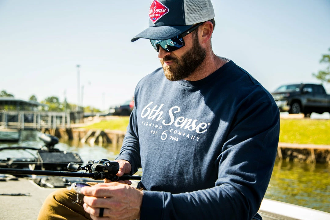 6th Sense Fishing The Sunrise - L/S Tee - Navy Long Sleeve Tees 4 6th Sense Fishing The Sunrise - L/S Tee - Navy Long Sleeve Tees