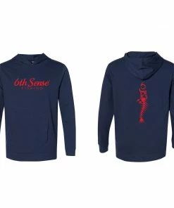 6th Sense Fishing 6 Bones - Lightweight Hoodie - Navy