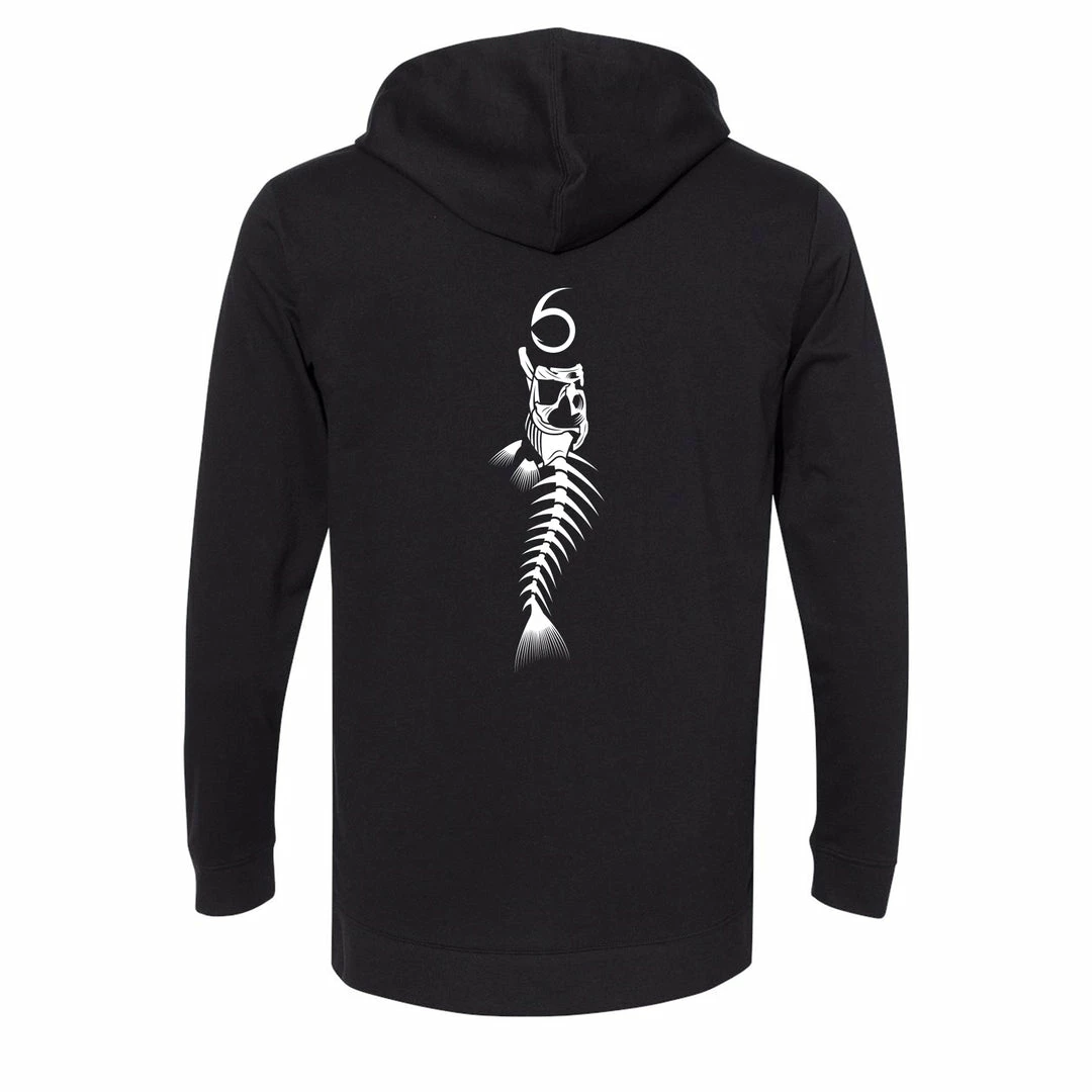 6th Sense Fishing 6 Bones - Lightweight Hoodie - Black 5 6th Sense Fishing 6 Bones - Lightweight Hoodie - Black