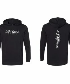 6th Sense Fishing 6 Bones - Lightweight Hoodie - Black
