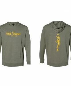 6th Sense Fishing 6 Bones - Lightweight Hoodie - Heather City Green
