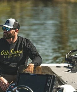 6th Sense Fishing Golden 6 - L/S Tee - Black Long Sleeve Tees