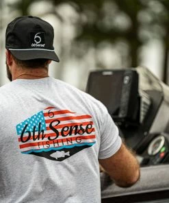 6th Sense Fishing WaterFlag Tee - Heather White