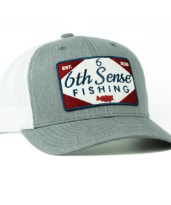 6th Sense Fishing Headwear Faded Feedstore - Heather Gray/White