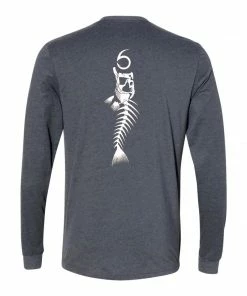 6th Sense Fishing Long Sleeve Tees 6 Bones - L/S Tee - Charcoal