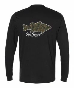 6th Sense Fishing Long Sleeve Tees Fish Camo - L/S Tee - Black