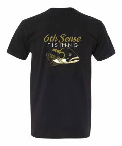 6th Sense Fishing Tee Shirts Golden 6 Tee - Black