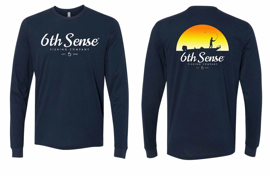 6th Sense Fishing The Sunrise - L/S Tee - Navy Long Sleeve Tees 6 6th Sense Fishing The Sunrise - L/S Tee - Navy Long Sleeve Tees