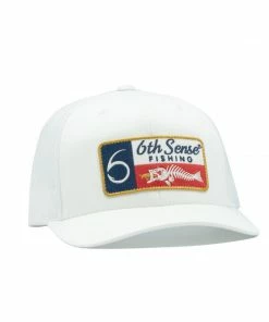 6th Sense Fishing Headwear Texas Fishbones - White