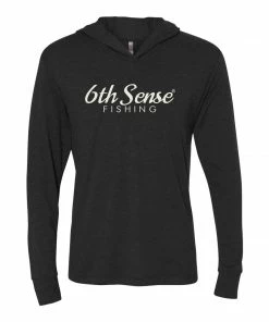 6th Sense Fishing Essential 6 - L/S Hooded Tee - Black Hooded Sunshirts