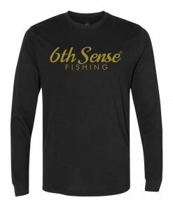 6th Sense Fishing Golden 6 - L/S Tee - Black Long Sleeve Tees