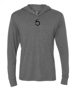 6th Sense Fishing Team 6 - L/S Hooded Tee - Heather Gray Performance Apparel