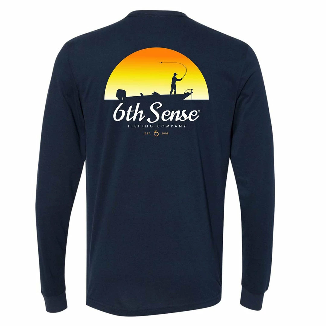 6th Sense Fishing The Sunrise - L/S Tee - Navy Long Sleeve Tees 3 6th Sense Fishing The Sunrise - L/S Tee - Navy Long Sleeve Tees