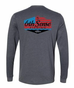 6th Sense Fishing Long Sleeve Tees Waterflag - L/S Tee - Heather Metal